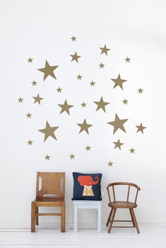 Kids-interior-decoração mural estrelas-estrelas